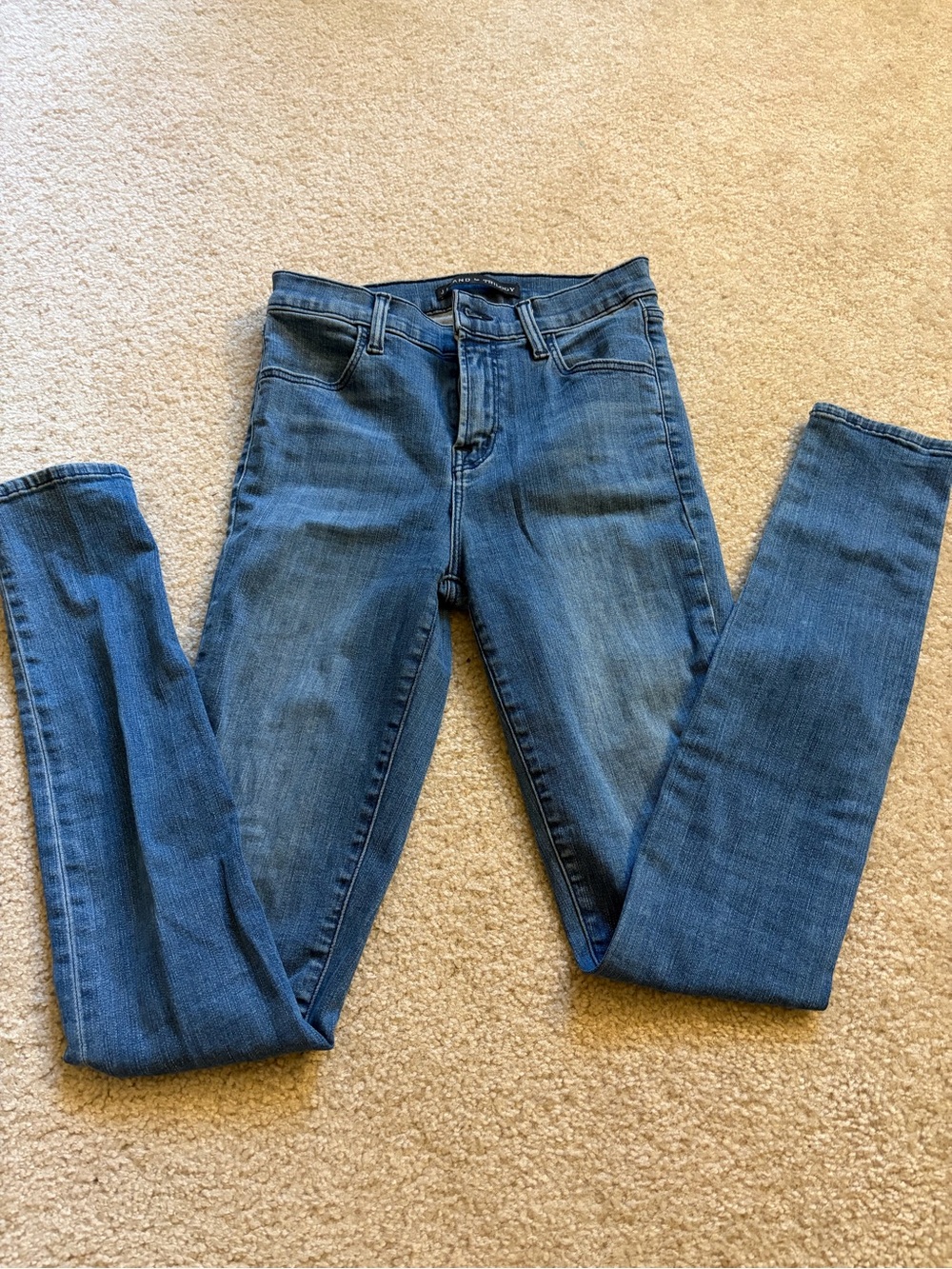 J Brand Blue High-Rise Skinny Jeans